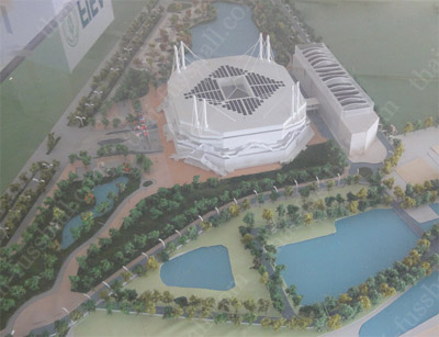 So soll es mal aussehen: Die Bangkok Futsal Arena Model der Bangkok Futsal Arena